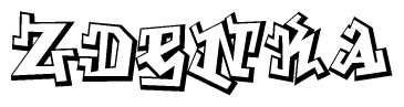 The clipart image features a stylized text in a graffiti font that reads Zdenka.