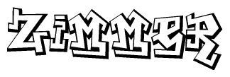 The clipart image features a stylized text in a graffiti font that reads Zimmer.