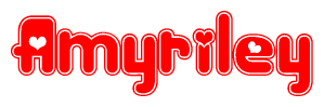 The image displays the word Amyriley written in a stylized red font with hearts inside the letters.