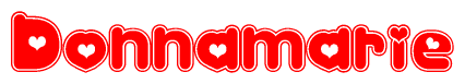 The image displays the word Donnamarie written in a stylized red font with hearts inside the letters.