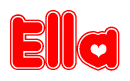The image displays the word Ella written in a stylized red font with hearts inside the letters.