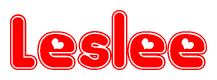 The image displays the word Leslee written in a stylized red font with hearts inside the letters.