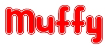 The image displays the word Muffy written in a stylized red font with hearts inside the letters.