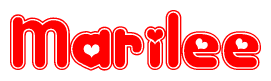 The image displays the word Marilee written in a stylized red font with hearts inside the letters.