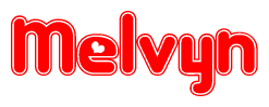 The image displays the word Melvyn written in a stylized red font with hearts inside the letters.