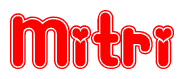 The image displays the word Mitri written in a stylized red font with hearts inside the letters.