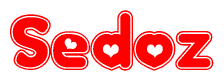 The image displays the word Sedoz written in a stylized red font with hearts inside the letters.