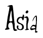The image contains the word 'Asia' written in a cursive, stylized font.