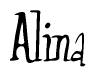 The image is of the word Alina stylized in a cursive script.