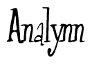 The image is a stylized text or script that reads 'Analynn' in a cursive or calligraphic font.