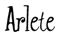 The image is of the word Arlete stylized in a cursive script.