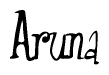 The image is a stylized text or script that reads 'Aruna' in a cursive or calligraphic font.