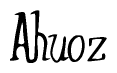 The image is of the word Ahuoz stylized in a cursive script.
