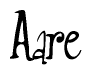 The image is a stylized text or script that reads 'Aare' in a cursive or calligraphic font.