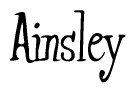 The image contains the word 'Ainsley' written in a cursive, stylized font.