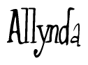 The image contains the word 'Allynda' written in a cursive, stylized font.