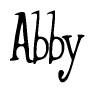 The image is of the word Abby stylized in a cursive script.