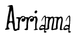 The image is a stylized text or script that reads 'Arrianna' in a cursive or calligraphic font.