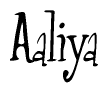 The image contains the word 'Aaliya' written in a cursive, stylized font.