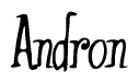 The image contains the word 'Andron' written in a cursive, stylized font.