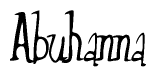 The image is of the word Abuhanna stylized in a cursive script.