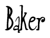 The image is of the word Baker stylized in a cursive script.
