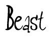 The image is a stylized text or script that reads 'Beast' in a cursive or calligraphic font.