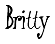 The image contains the word 'Britty' written in a cursive, stylized font.
