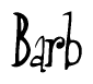 The image is a stylized text or script that reads 'Barb' in a cursive or calligraphic font.