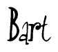 The image is of the word Bart stylized in a cursive script.