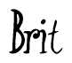 The image is of the word Brit stylized in a cursive script.
