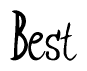 The image contains the word 'Best' written in a cursive, stylized font.