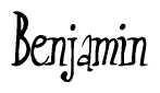 The image contains the word 'Benjamin' written in a cursive, stylized font.