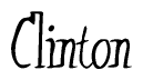 The image is of the word Clinton stylized in a cursive script.