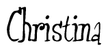 The image is of the word Christina stylized in a cursive script.