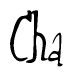 The image contains the word 'Cha' written in a cursive, stylized font.