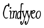 The image is of the word Cindyyeo stylized in a cursive script.
