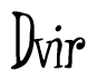 The image is of the word Dvir stylized in a cursive script.