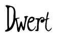 The image is a stylized text or script that reads 'Dwert' in a cursive or calligraphic font.