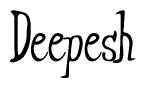 The image is of the word Deepesh stylized in a cursive script.