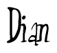 The image is a stylized text or script that reads 'Dian' in a cursive or calligraphic font.