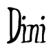The image is a stylized text or script that reads 'Dini' in a cursive or calligraphic font.