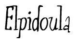 The image is a stylized text or script that reads 'Elpidoula' in a cursive or calligraphic font.