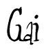 The image is of the word Gai stylized in a cursive script.