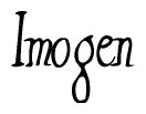 The image contains the word 'Imogen' written in a cursive, stylized font.