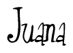 The image is a stylized text or script that reads 'Juana' in a cursive or calligraphic font.