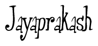 The image is of the word Jayaprakash stylized in a cursive script.