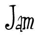 The image is a stylized text or script that reads 'Jam' in a cursive or calligraphic font.