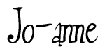 The image contains the word 'Jo-anne' written in a cursive, stylized font.