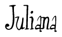 The image is of the word Juliana stylized in a cursive script.